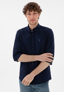 Erkek Lacivert Uzun Kollu Basic Gömlek - 50306338010