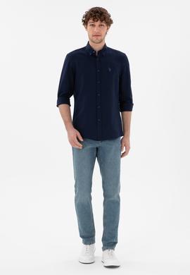 Erkek Lacivert Uzun Kollu Basic Gömlek - 50306338010