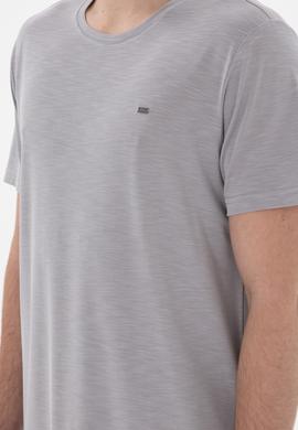 Erkek Regular Fit Bisiklet Yaka Modal Koyu Gri Basic Tişört - 50298033026