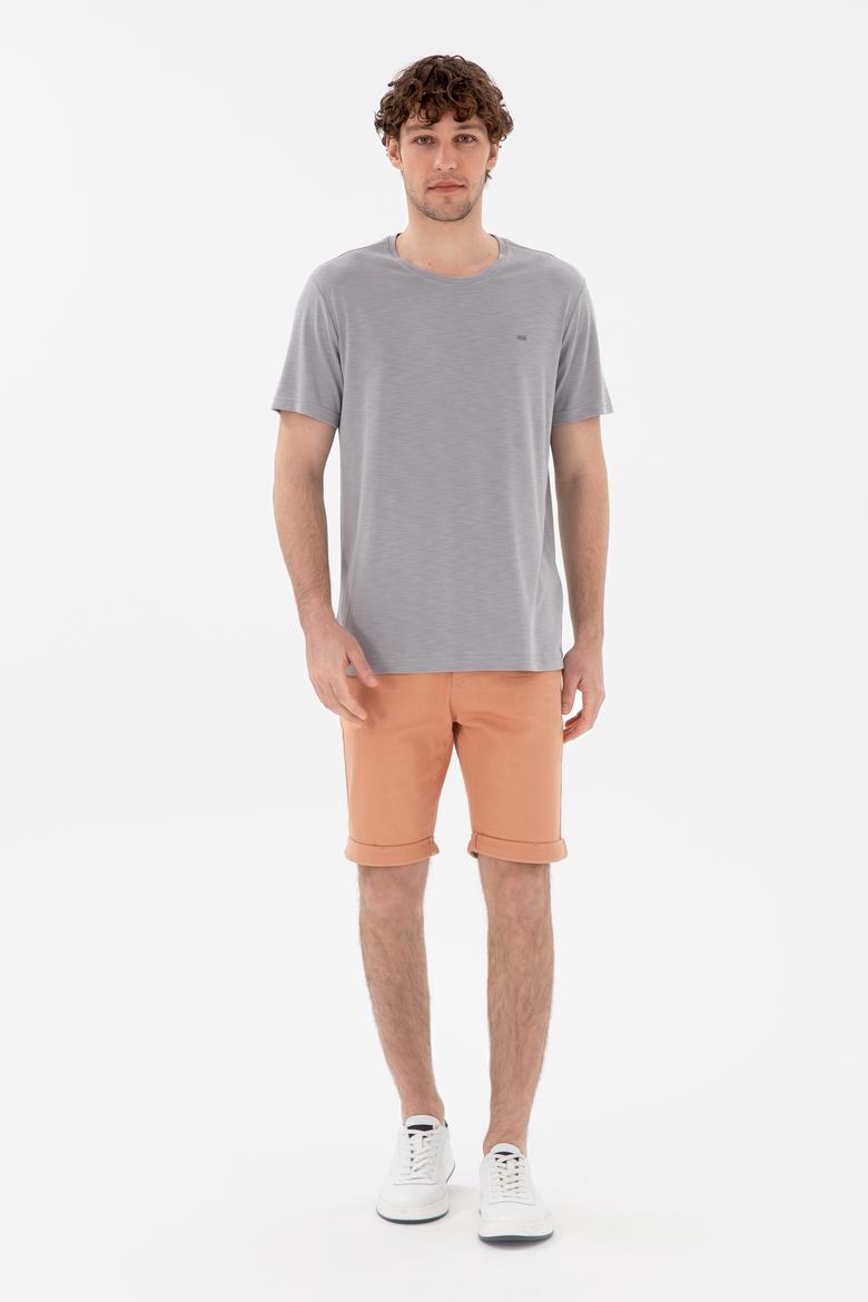 Erkek Regular Fit Bisiklet Yaka Modal Koyu Gri Basic Tişört - 50298033026