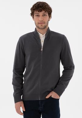 Erkek Antrasit Basic Triko Hırka - 50298268005