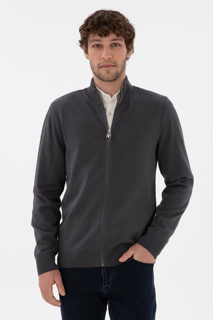 Erkek Antrasit Basic Triko Hırka