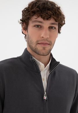 Erkek Antrasit Basic Triko Hırka - 50298268005