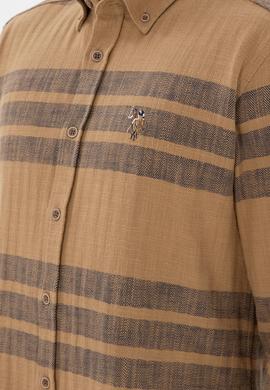 Erkek Açık Haki Uzun Kollu Gömlek - 50297491007