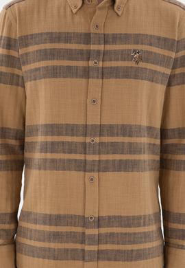 Erkek Açık Haki Uzun Kollu Gömlek - 50297491007