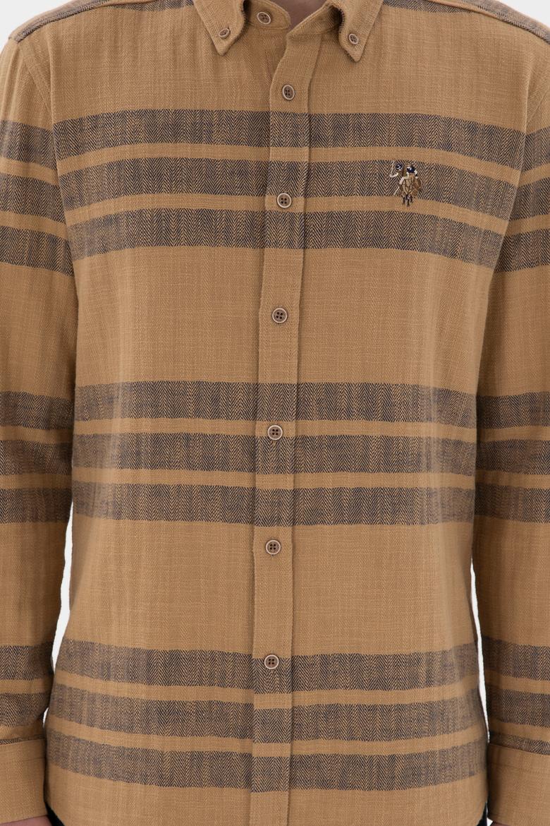 Erkek Açık Haki Uzun Kollu Gömlek - 50297491007