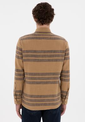 Erkek Açık Haki Uzun Kollu Gömlek - 50297491007