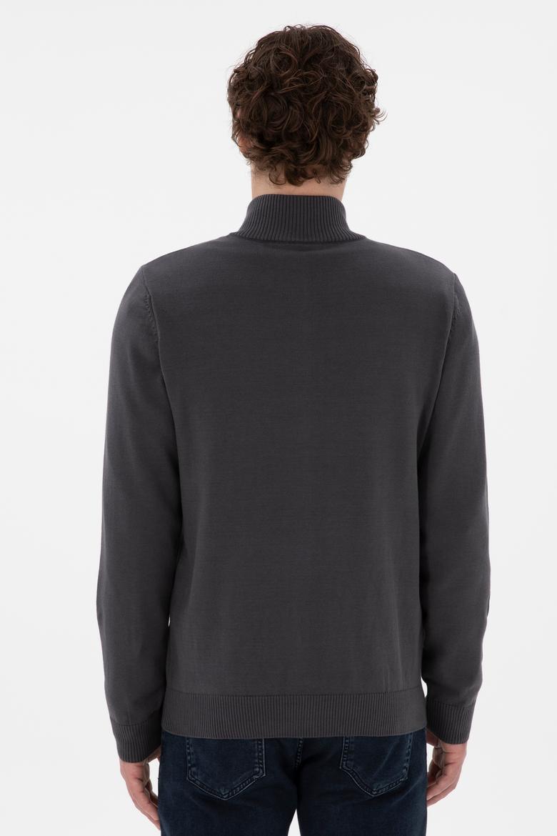 Erkek Antrasit Basic Triko Hırka - 50298268005