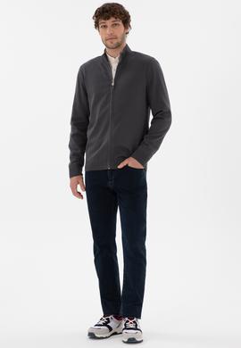 Erkek Antrasit Basic Triko Hırka - 50298268005