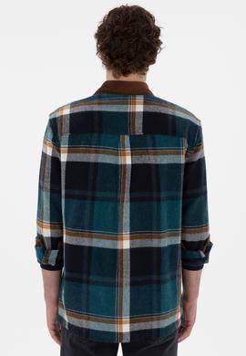 Erkek Koyu Yeşil Uzun Kollu Gömlek - 50296540017