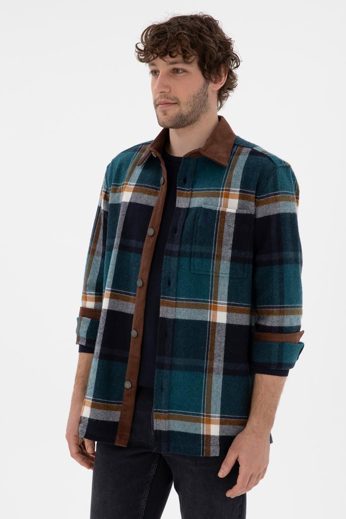 Erkek Koyu Yeşil Uzun Kollu Gömlek