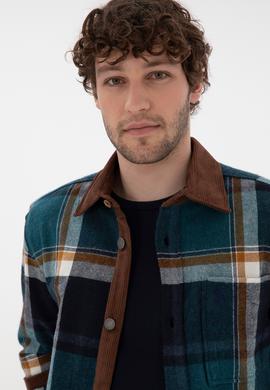 Erkek Koyu Yeşil Uzun Kollu Gömlek - 50296540017