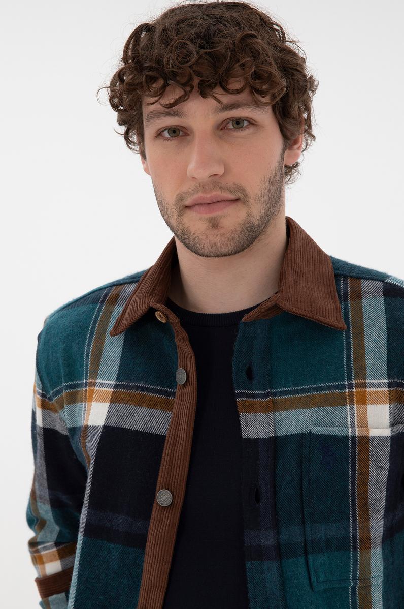 Erkek Koyu Yeşil Uzun Kollu Gömlek