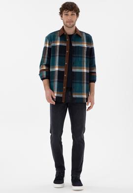 Erkek Koyu Yeşil Uzun Kollu Gömlek - 50296540017