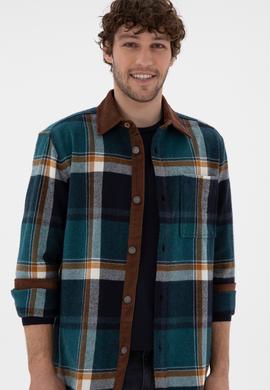 Erkek Koyu Yeşil Uzun Kollu Gömlek - 50296540017