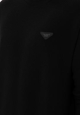 Erkek Comfort Fit Bisiklet Yaka Siyah Sweatshirt - 50290777017