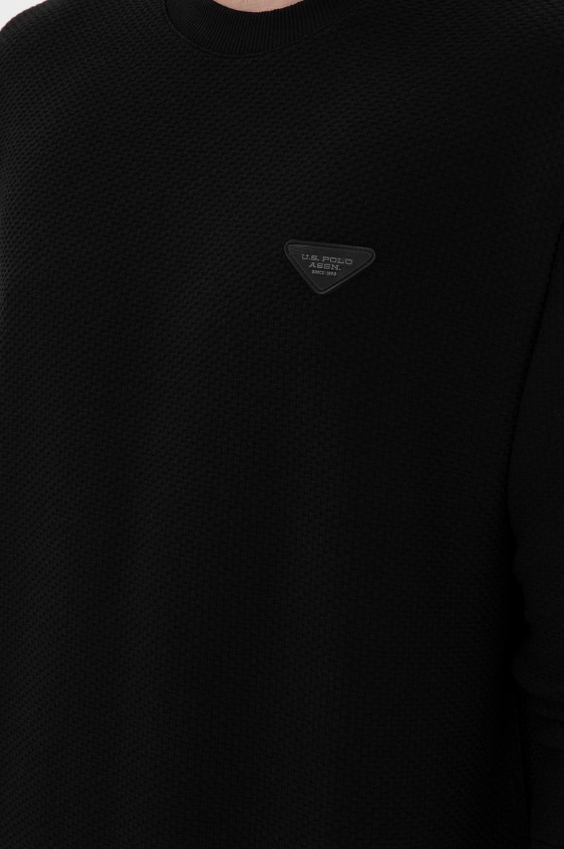 Erkek Comfort Fit Bisiklet Yaka Siyah Sweatshirt