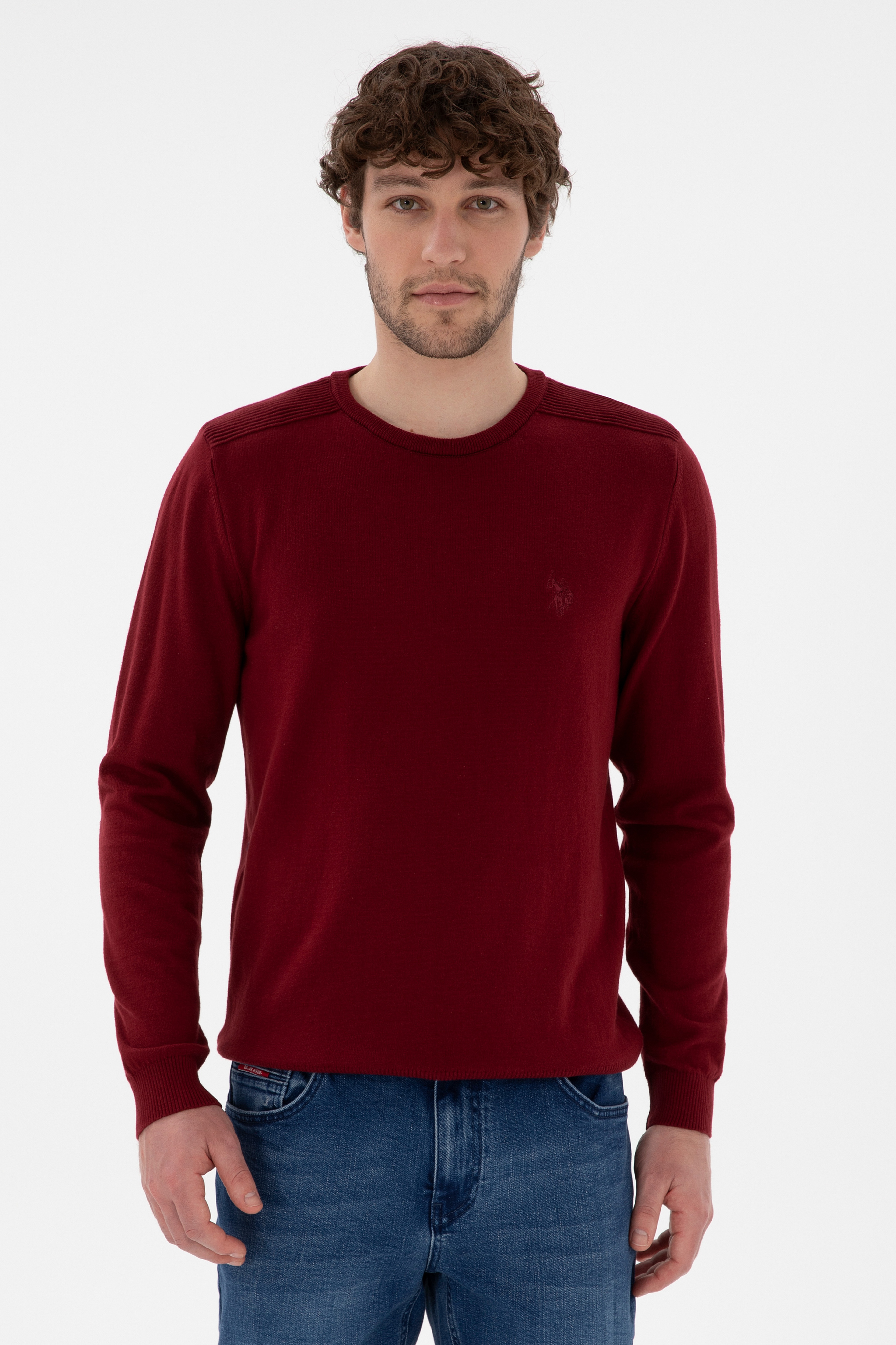 Erkek Bordo Basic Kazak - Image 1