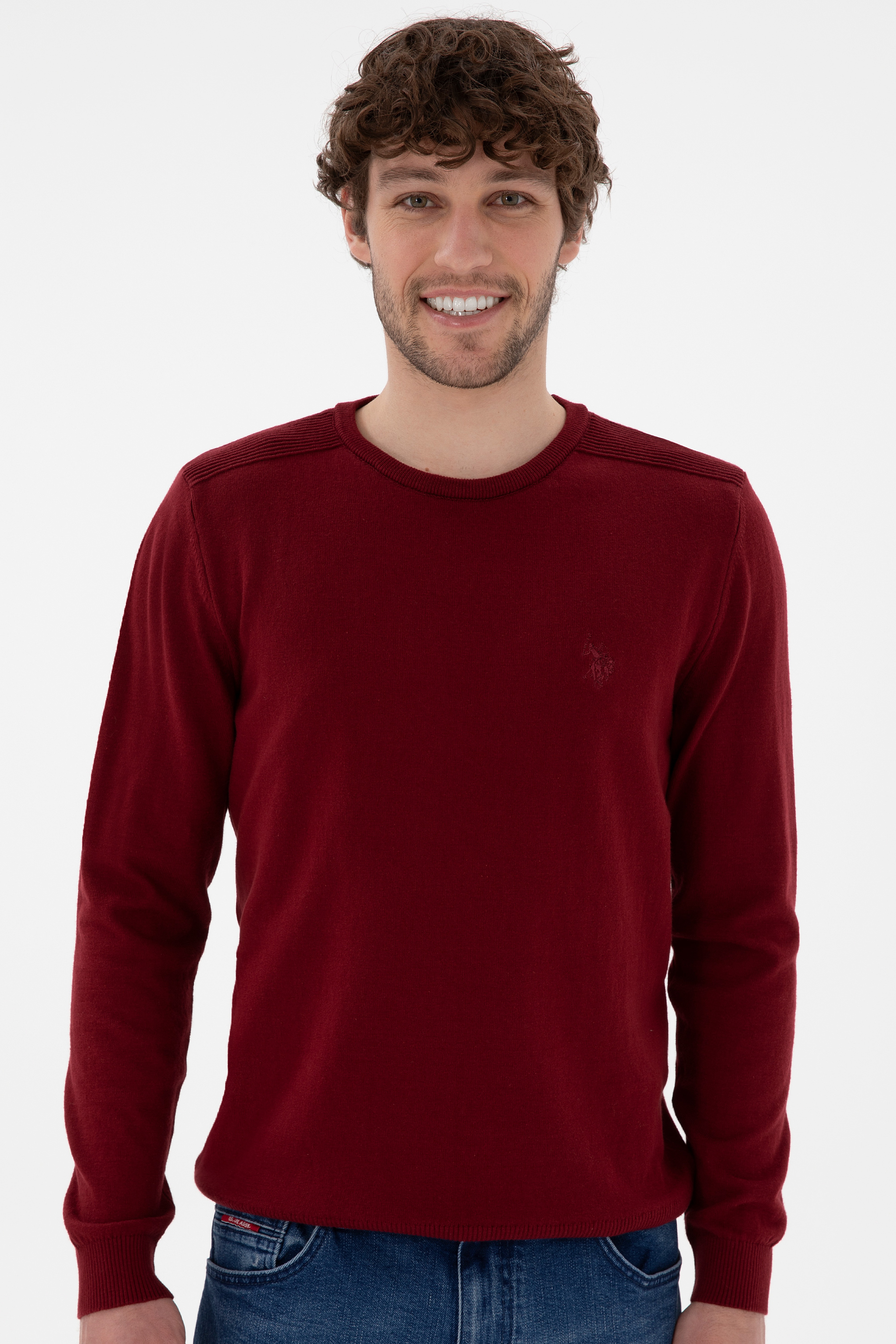 Erkek Bordo Basic Kazak