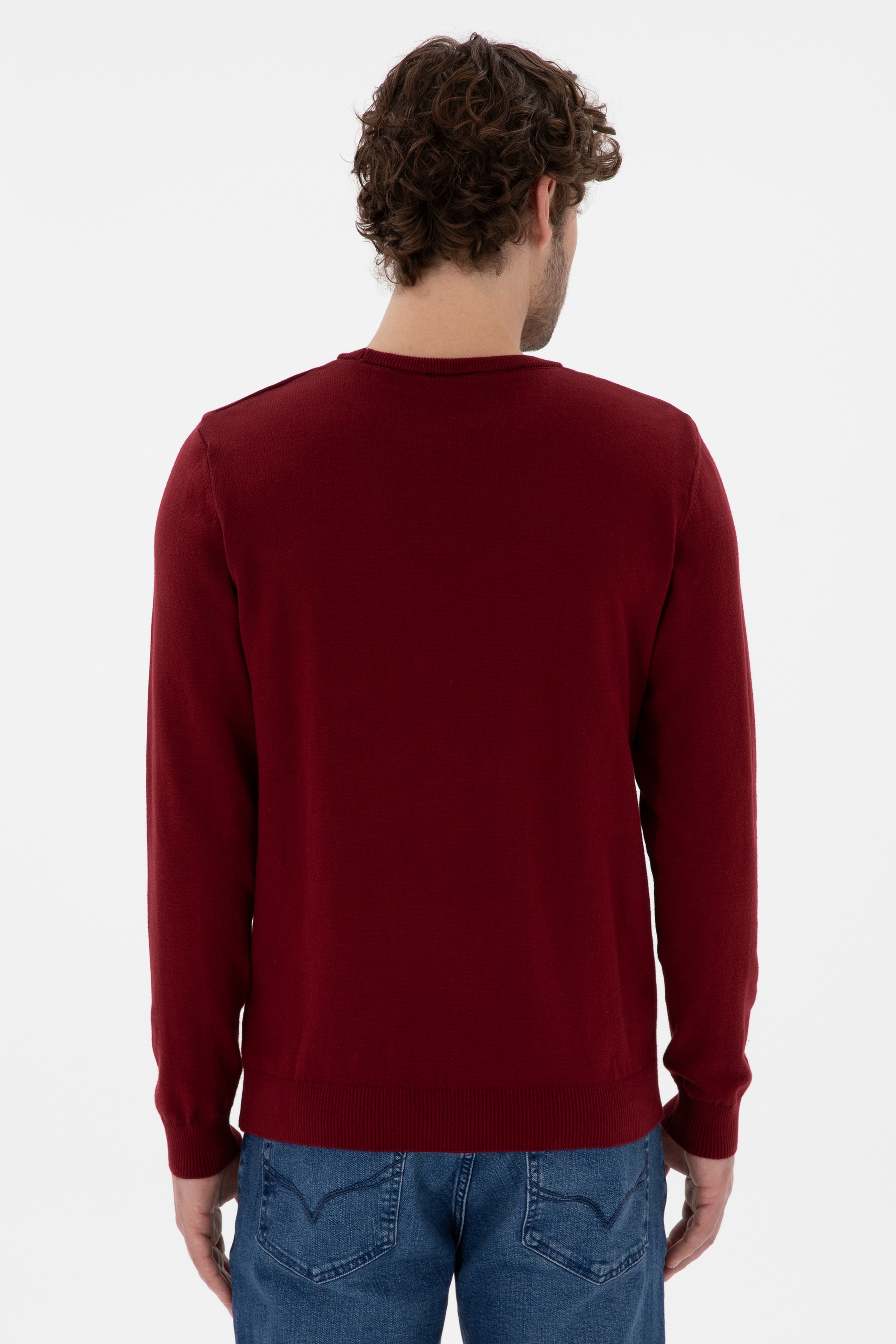 Erkek Bordo Basic Kazak - Image 5
