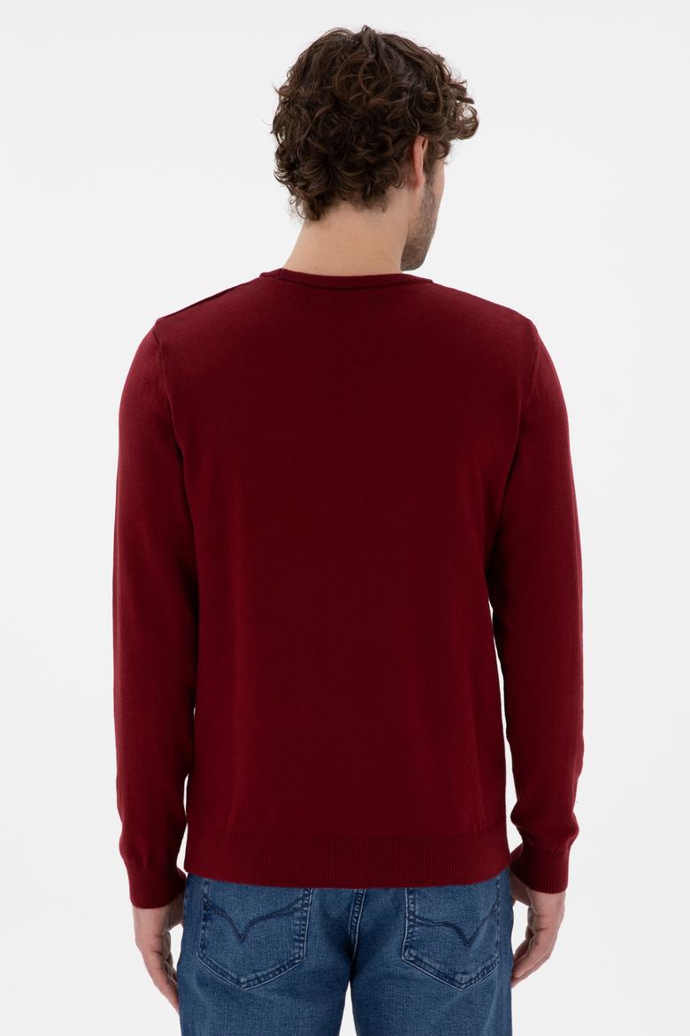 Erkek Bordo Basic Kazak - 50294740037