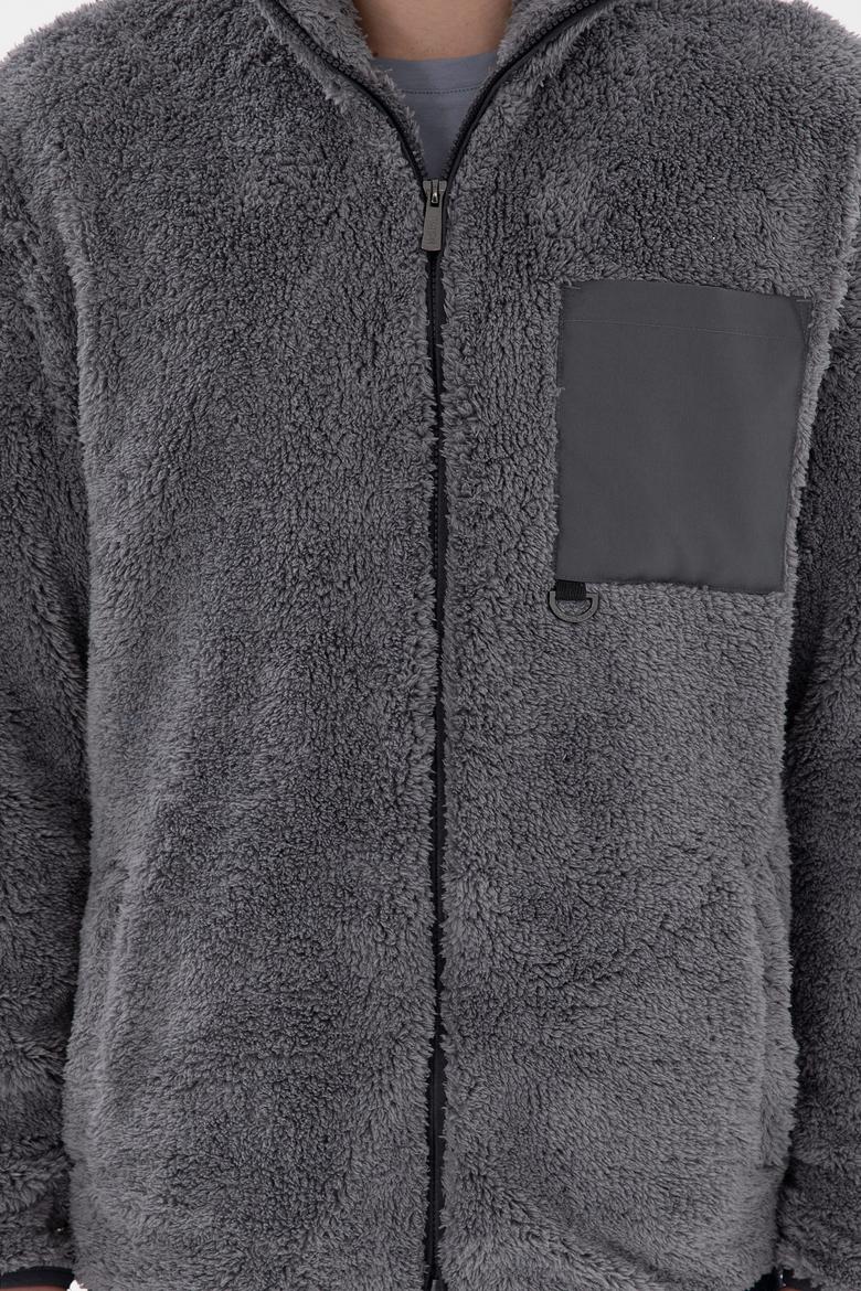 Erkek Açık Gri Örme Hırka - 50295805009