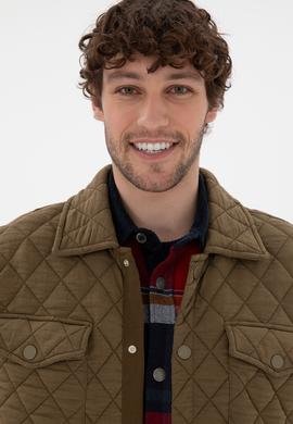 Erkek Haki Örme Hırka - 50290580017