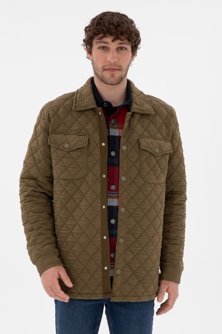 Erkek Haki Örme Hırka