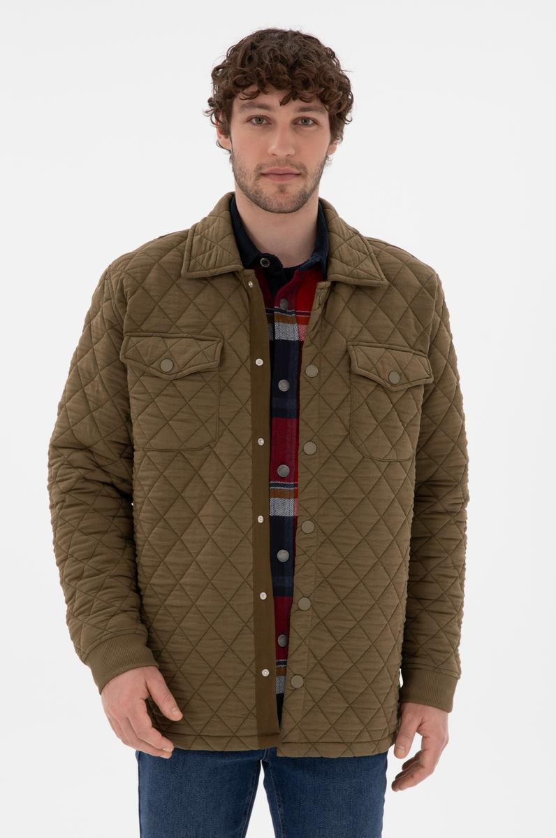 Erkek Haki Örme Hırka