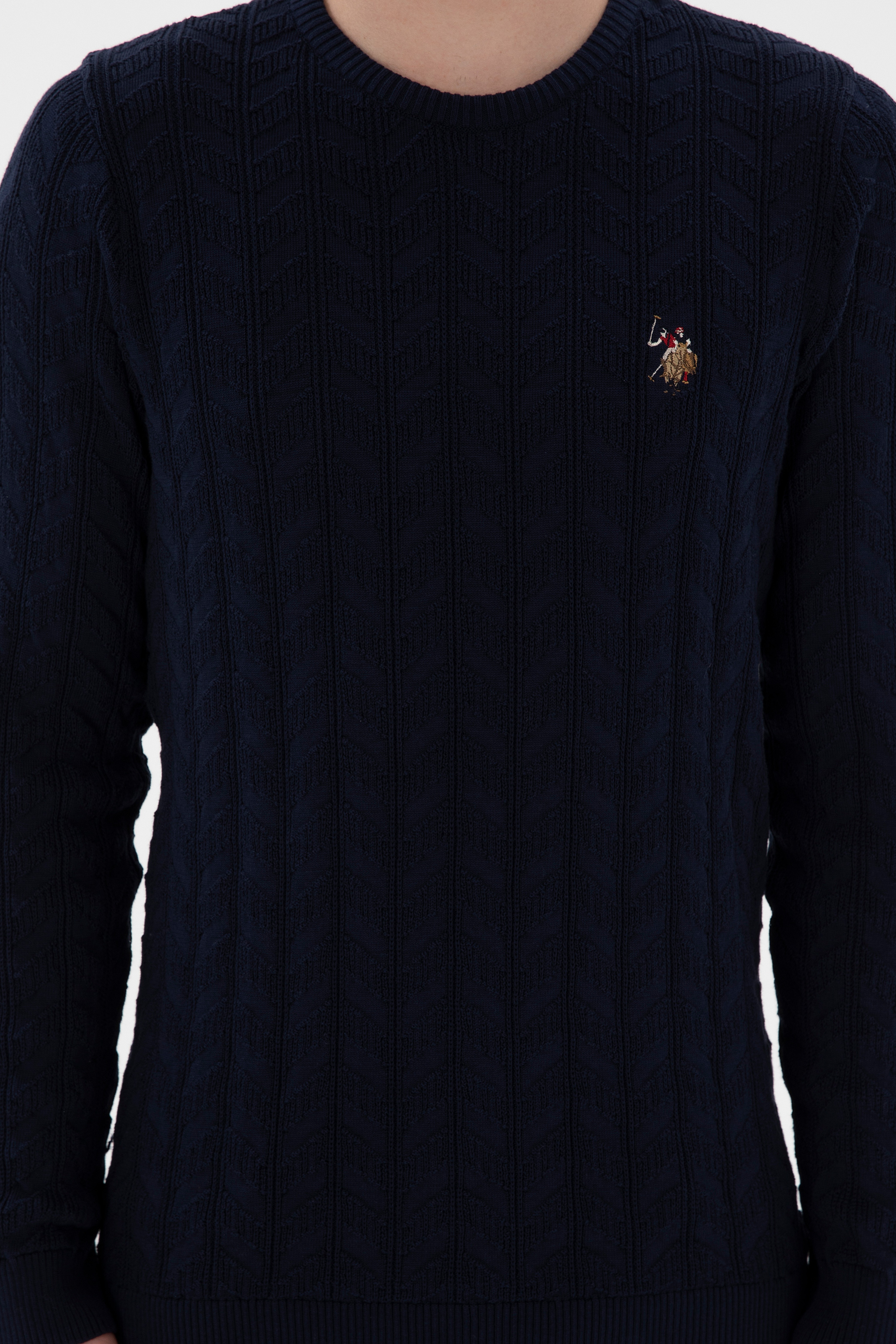 Erkek Lacivert Basic Kazak - Image 6