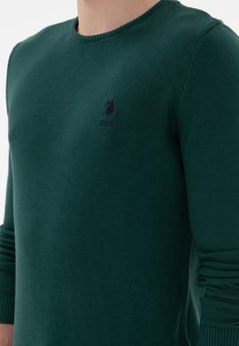 Erkek Koyu Yeşil Basic Kazak - 50288880110