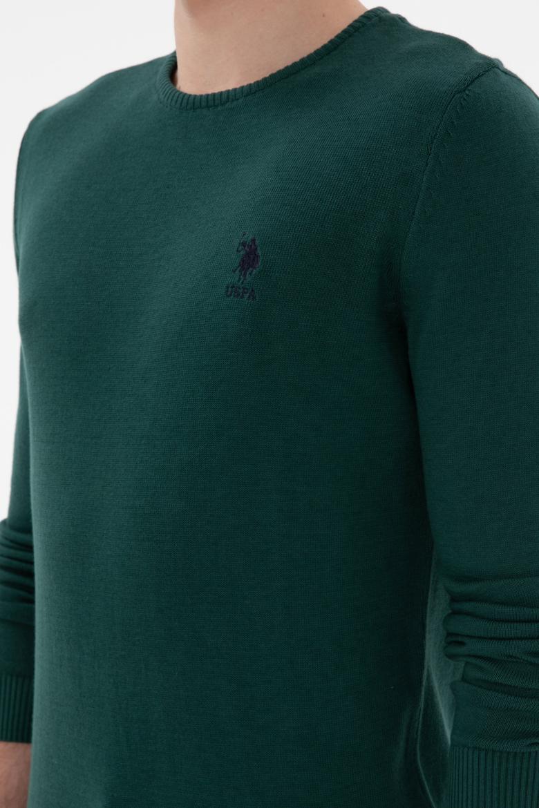 Erkek Koyu Yeşil Basic Kazak - 50288880110