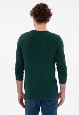 Erkek Koyu Yeşil Basic Kazak - 50288880110