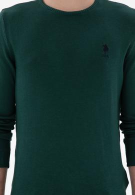 Erkek Koyu Yeşil Basic Kazak - 50288880110