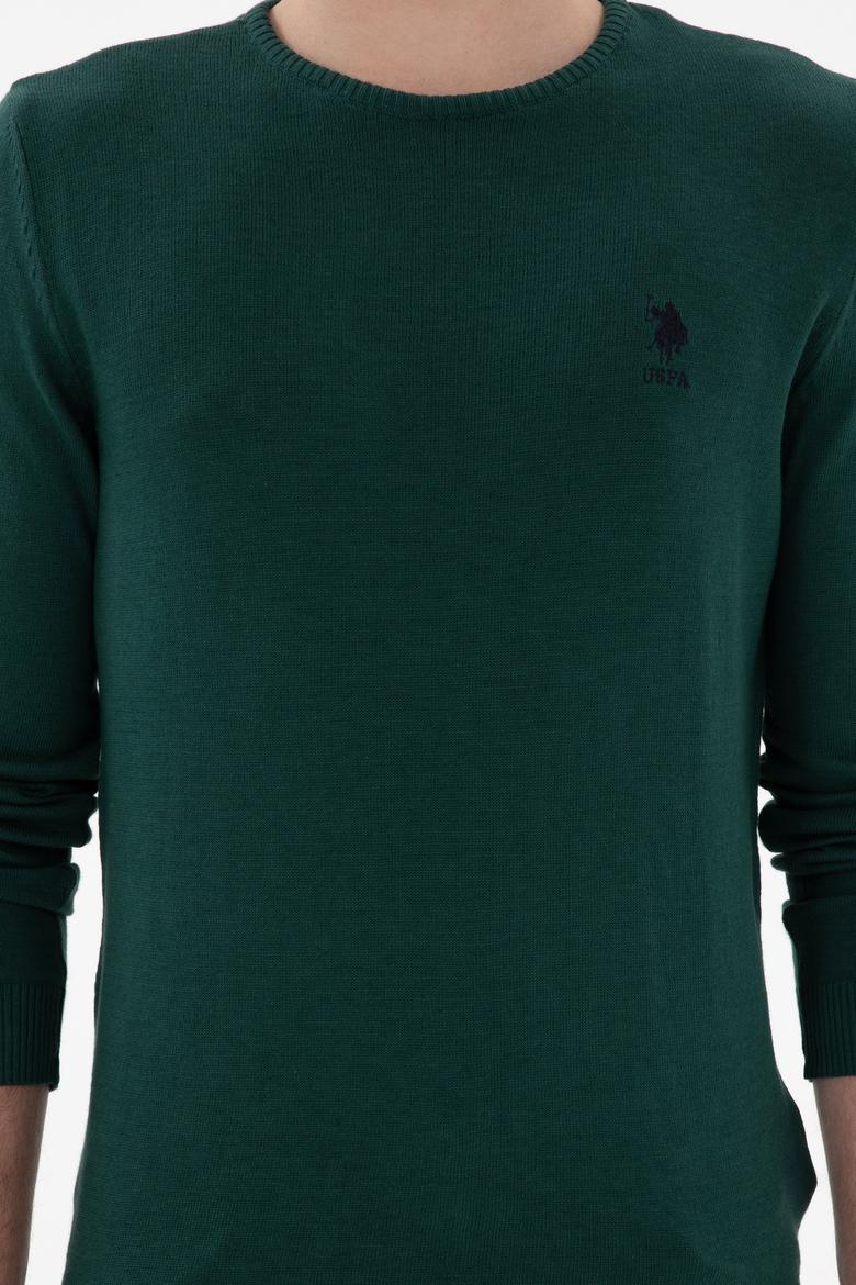 Erkek Koyu Yeşil Basic Kazak - 50288880110