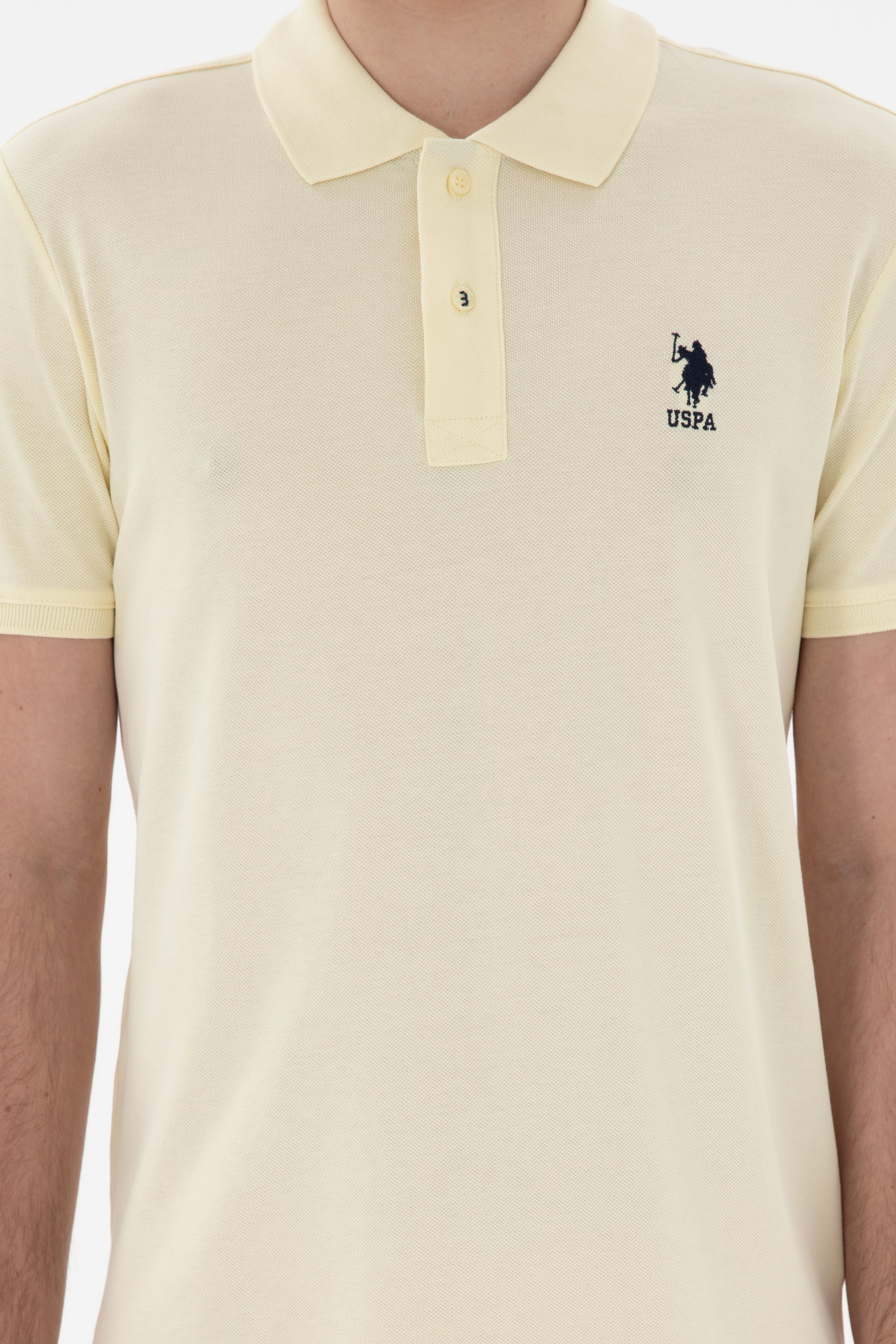 Erkek Slim Fit Polo Yaka Limon Basic Tişört - Image 6