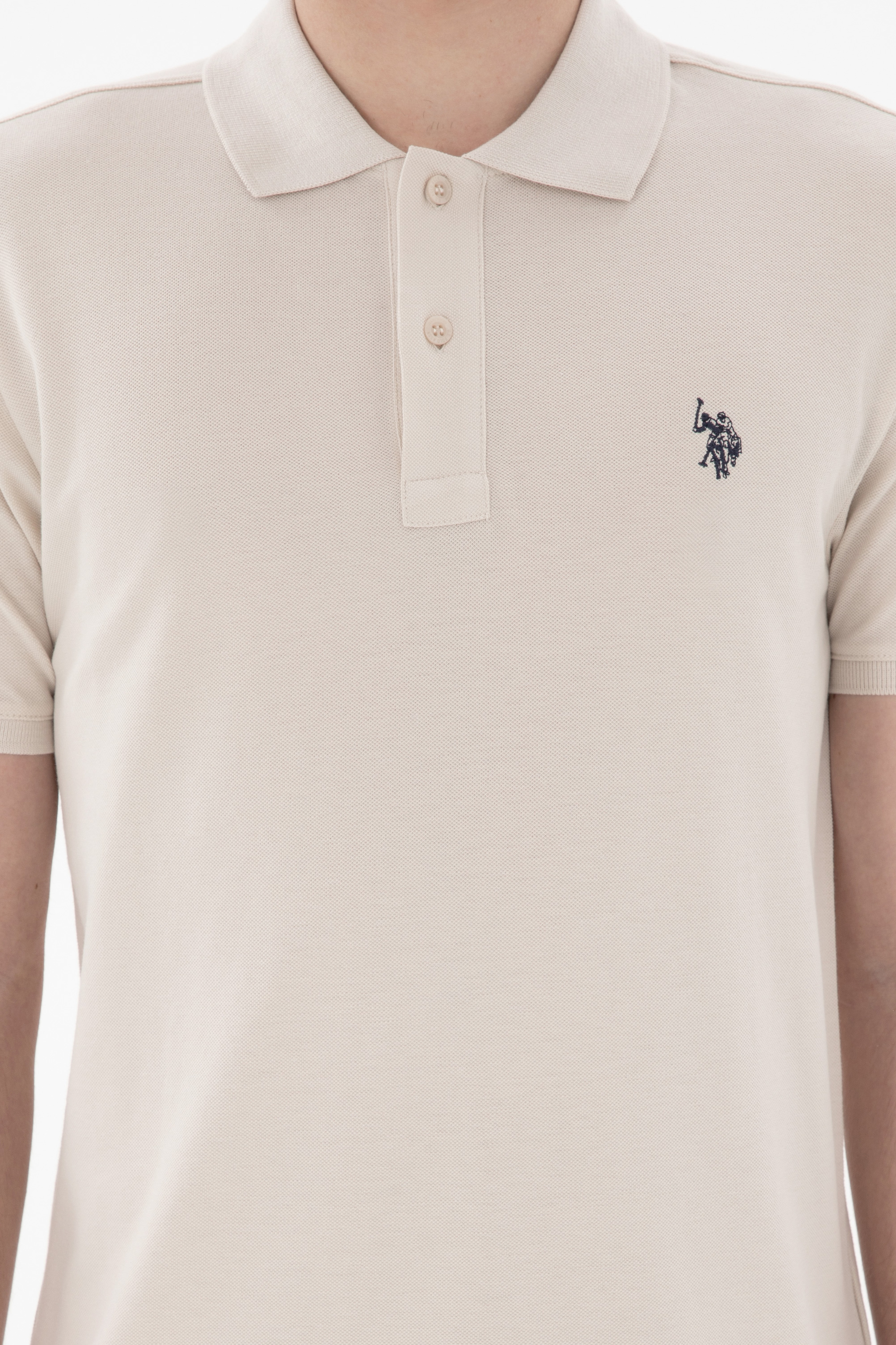 Erkek Slim Fit Polo Yaka Taş Basic Tişört - Image 6