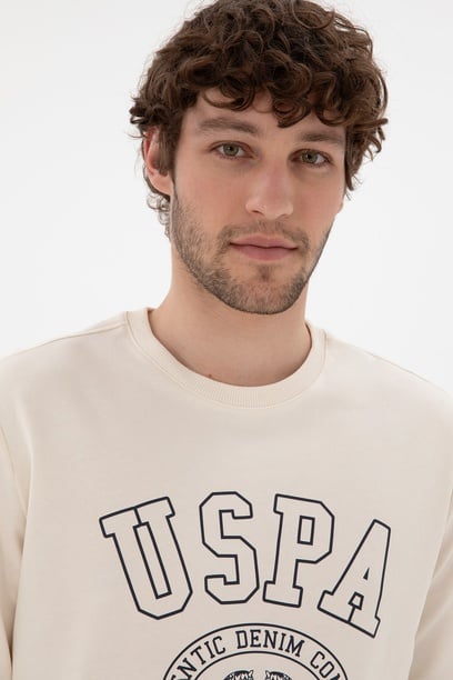 Erkek Krem Sweatshirt