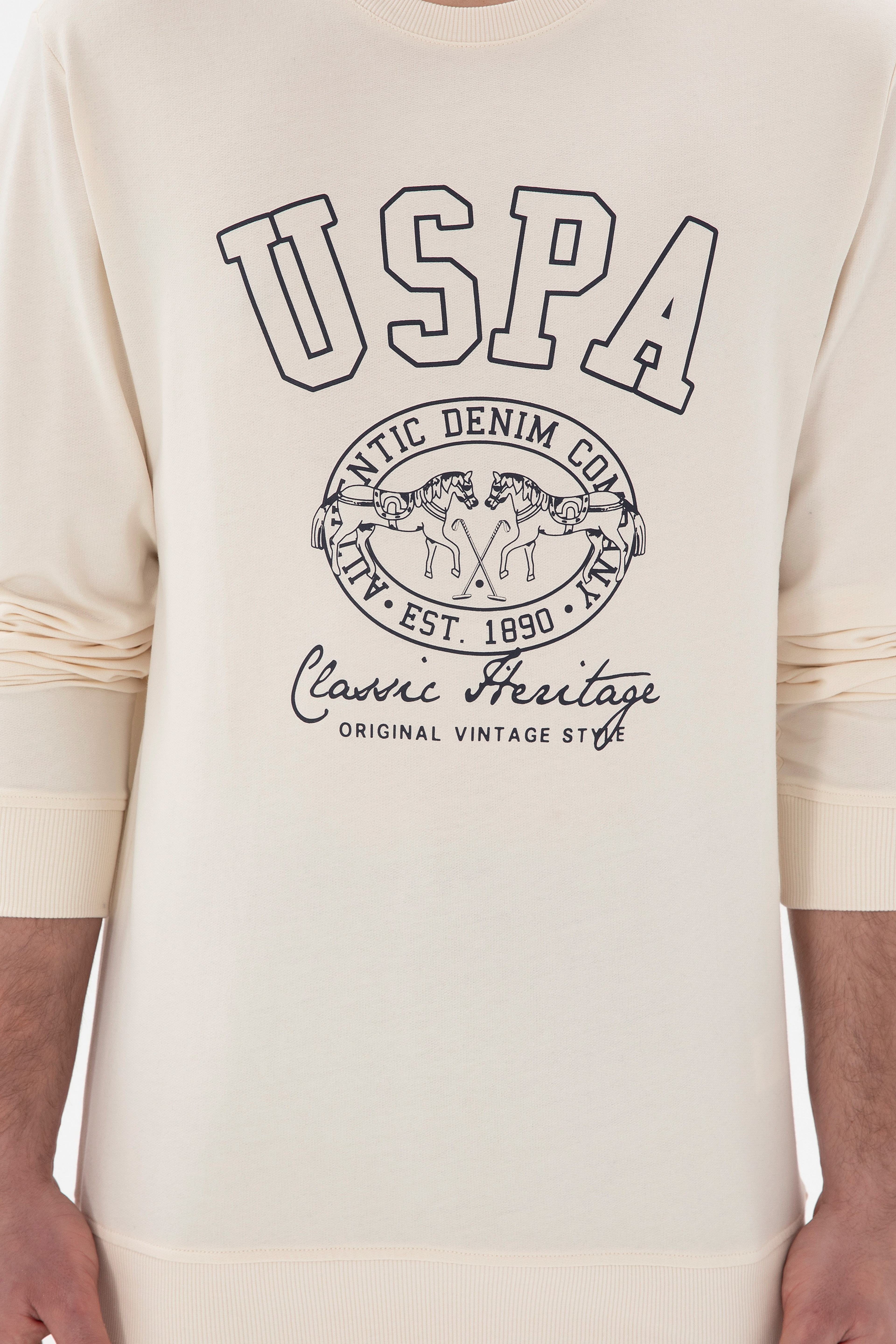Erkek Krem Sweatshirt - Image 6