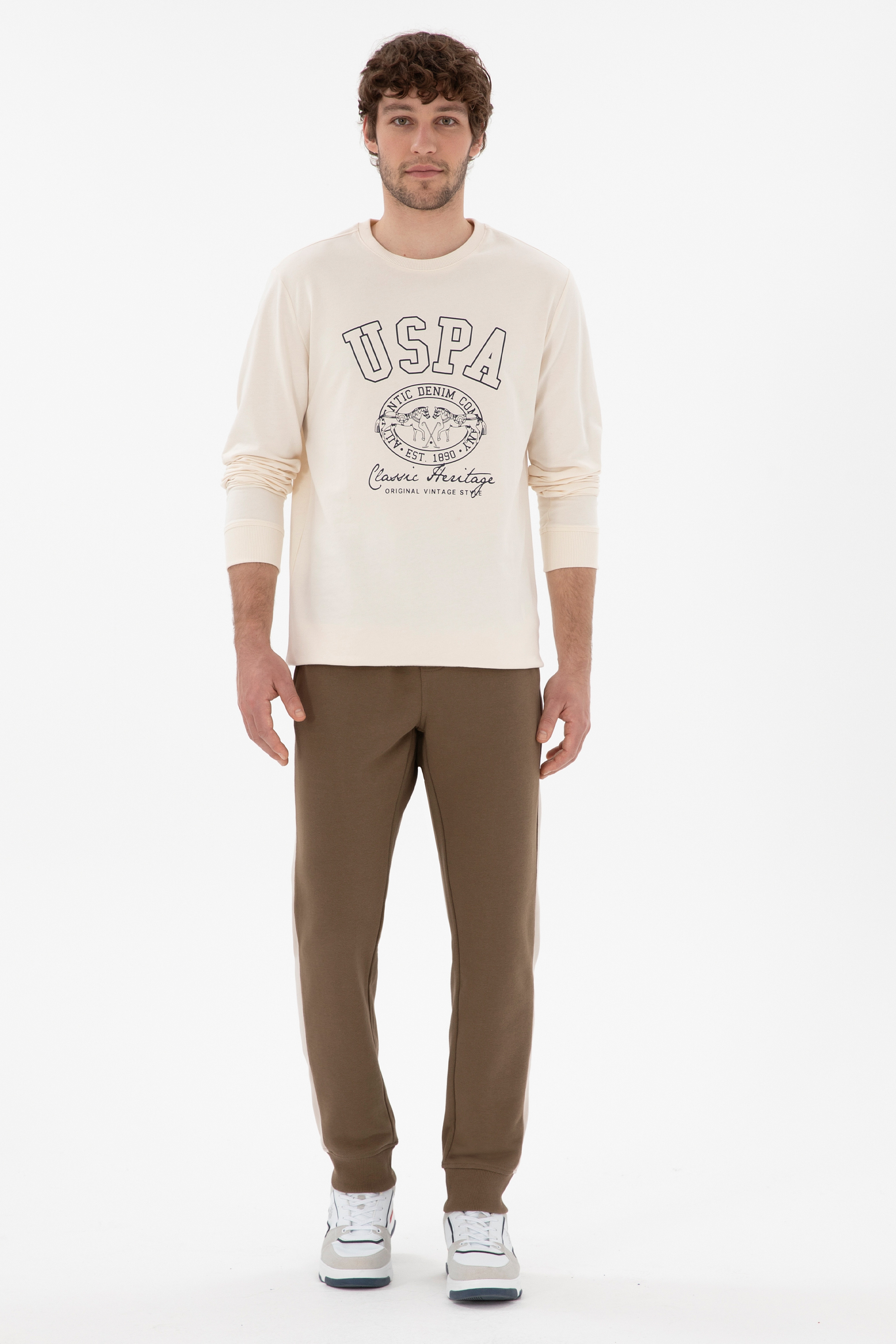 Erkek Krem Sweatshirt - Image 4