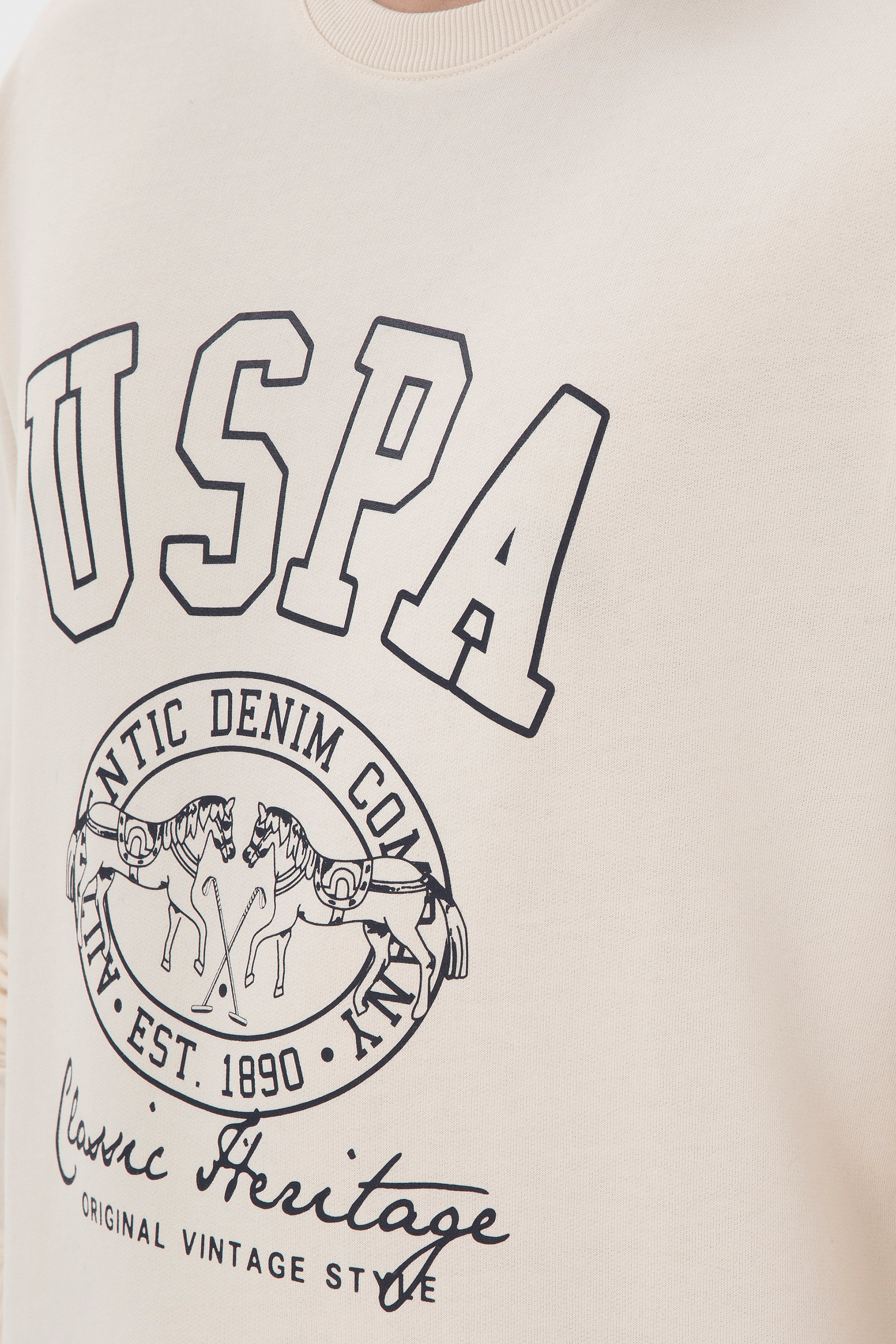 Erkek Krem Sweatshirt - Image 7