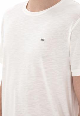 Erkek Regular Fit Bisiklet Yaka Modal Ekru Basic Tişört - 50298033135