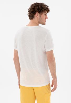 Erkek Regular Fit Bisiklet Yaka Modal Ekru Basic Tişört - 50298033135