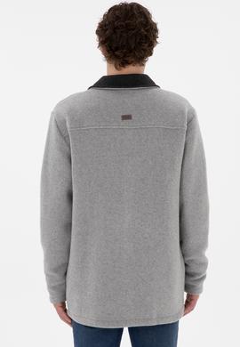 Erkek Gri Melanj Örme Hırka - 50290593019