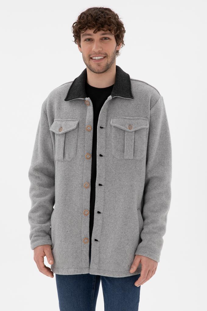 Erkek Gri Melanj Örme Hırka