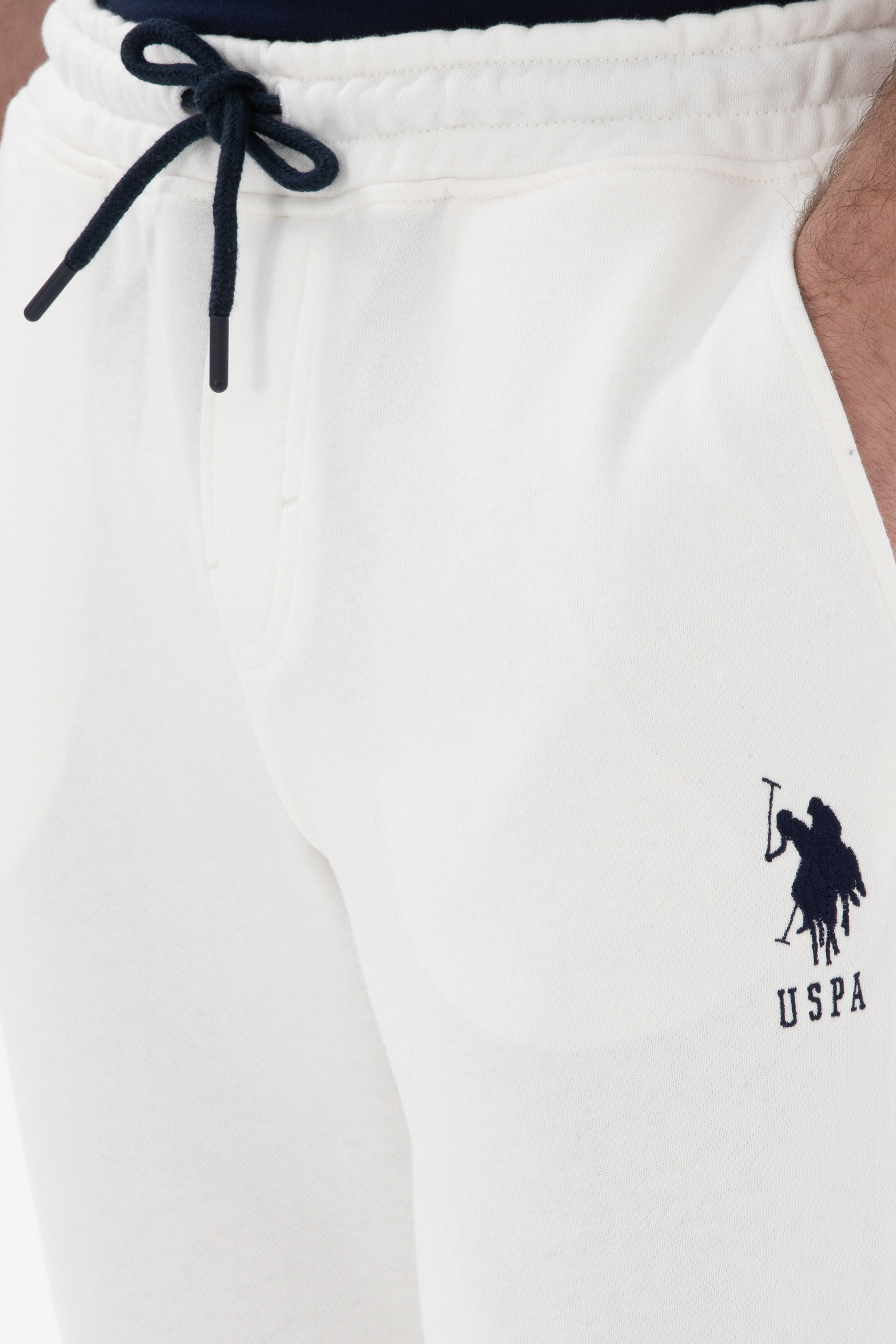 Erkek Slim Fit Düz Paça Ekru Eşofman Altı - Image 5