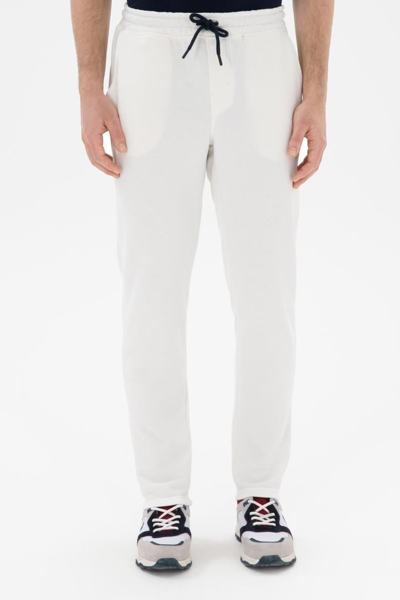 Erkek Slim Fit Düz Paça Ekru Eşofman Altı - 50298020095