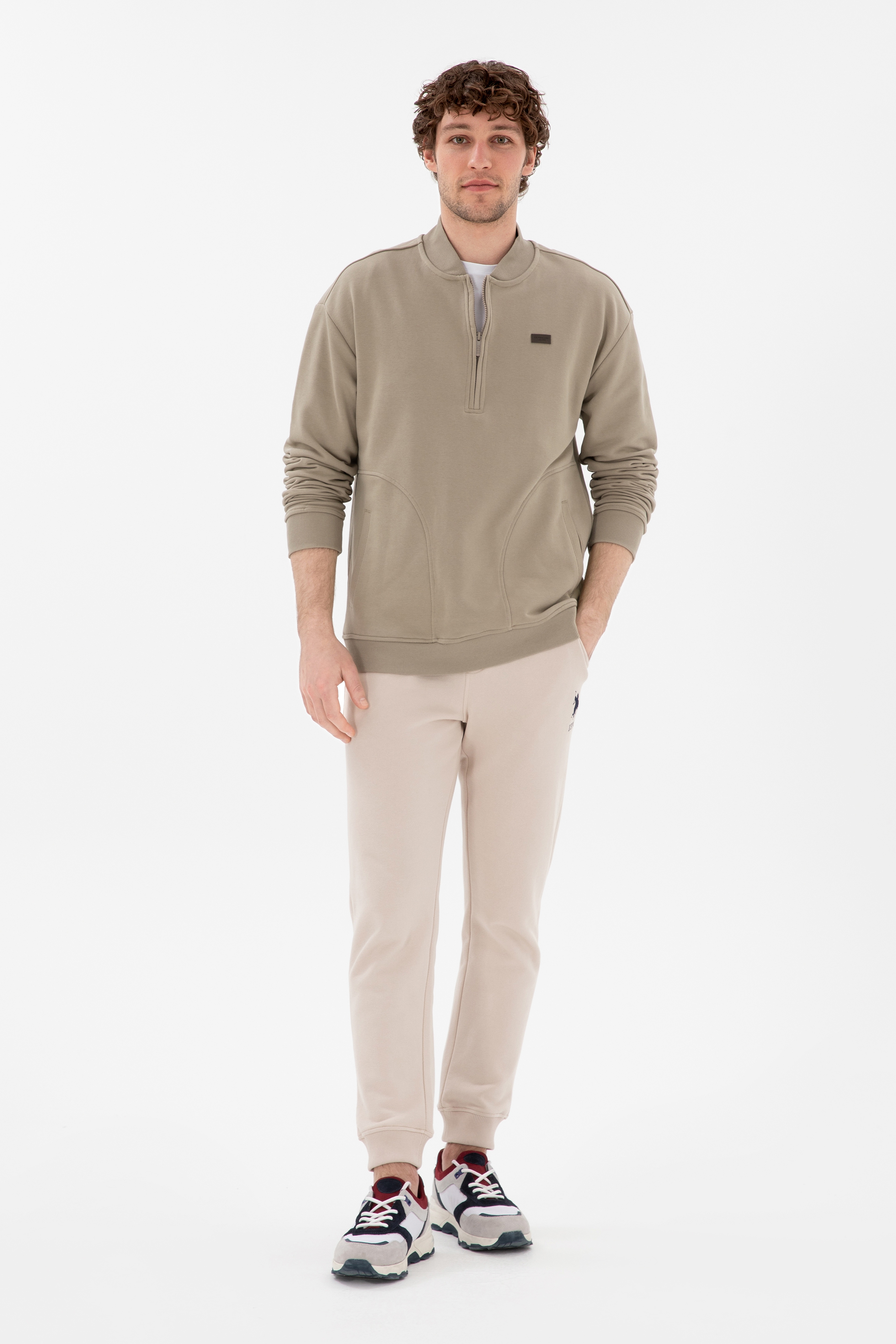 Erkek Açık Haki Sweatshirt