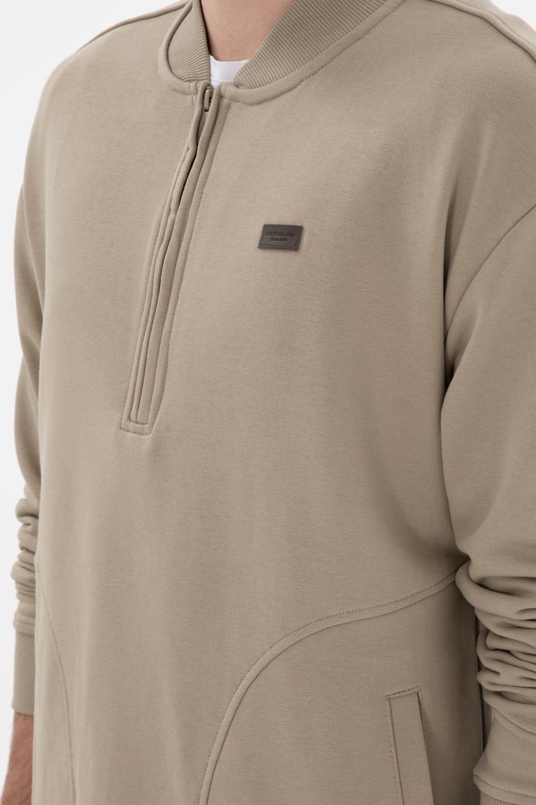 Erkek Açık Haki Sweatshirt - 50293380038