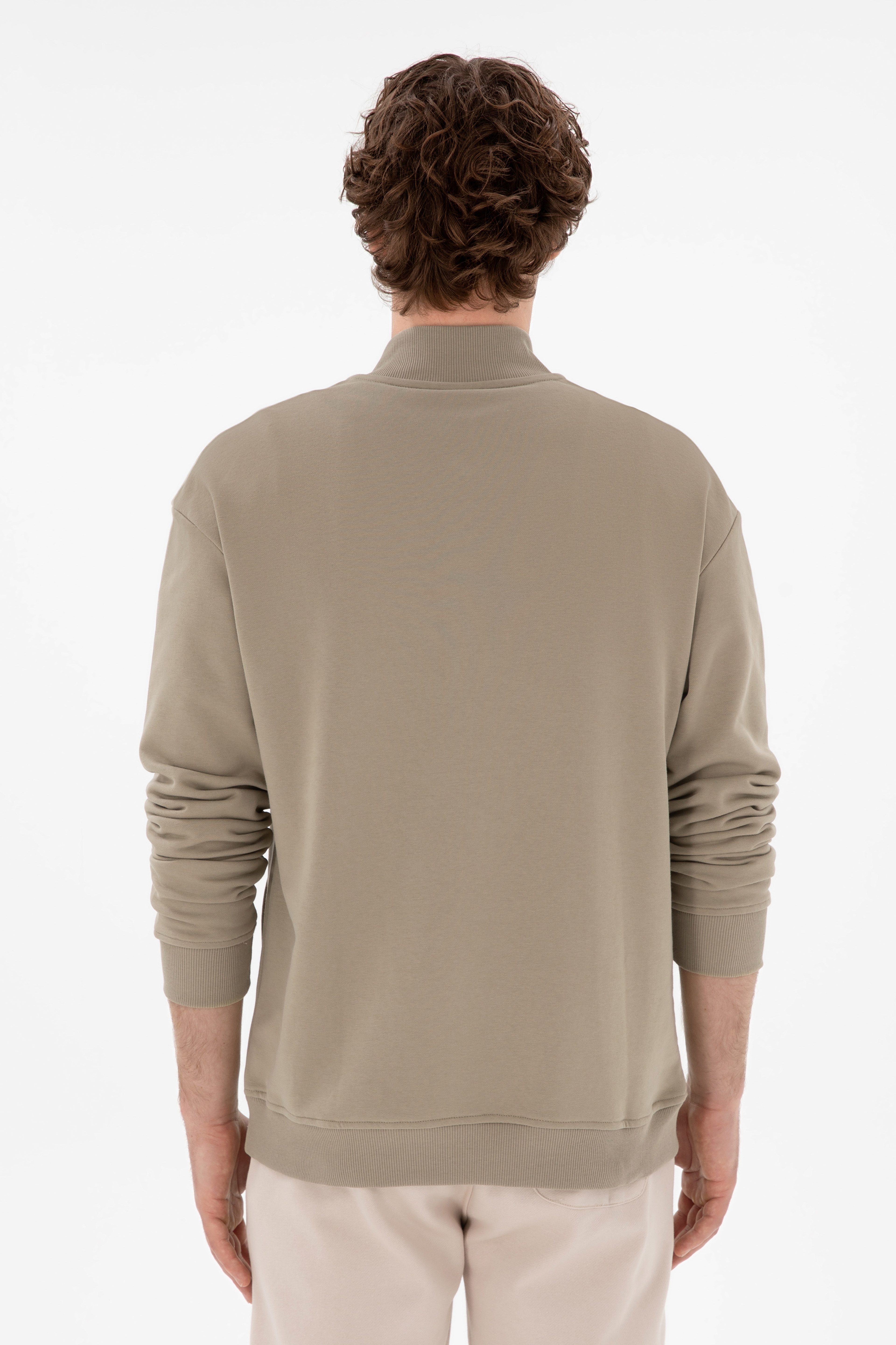 Erkek Açık Haki Sweatshirt